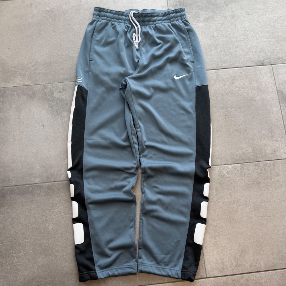Nike Elite Therma-FIT Sweatpants Grey Black Mens Large Y2K